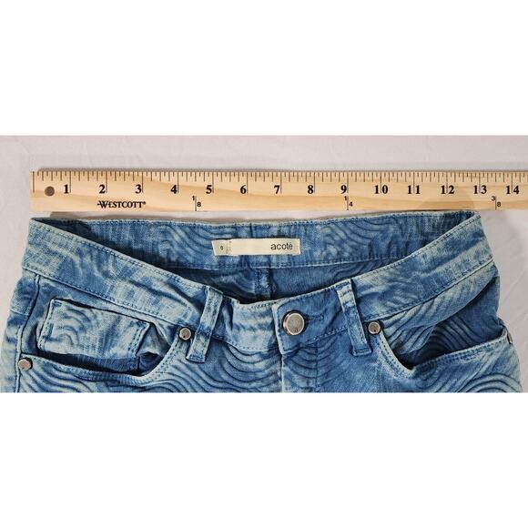 Cotelac Jeans Womens 0 Blue Acote Swirls French Designer Boho Casual Streetwear - Picture 4 of 9